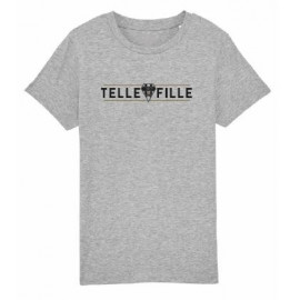 T-SHIRT FILLE GRIS "TELLE FILLE"