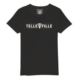 T-SHIRT FILLE NOIR "TELLE FILLE"