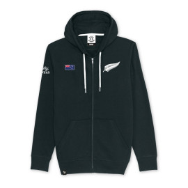 SWEAT CAPUCHE ZIPPE ENFANT NOIR "Nouvelle Zélande"