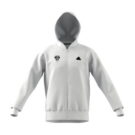 VESTE ZIPPEE CAPUCHE BLANCHE (IJ8840) 