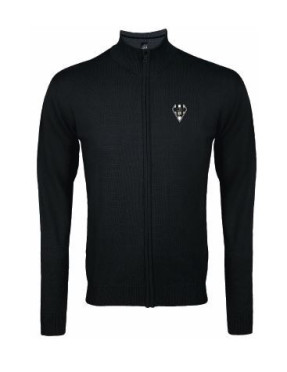 CARDIGAN ZIPPÉ NOIR HOMME 