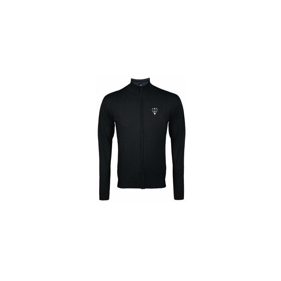 CARDIGAN ZIPPÉ NOIR HOMME 