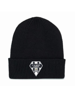 BONNET COTELE BRODE NOIR