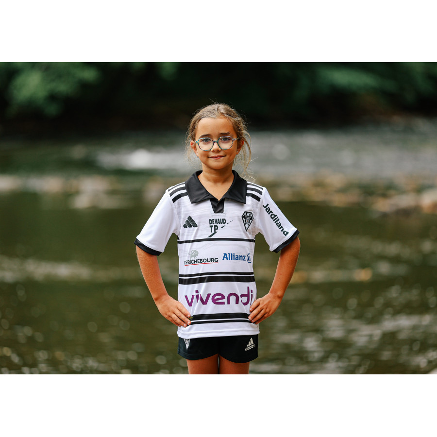 MAILLOT BLANC 25-26 ENFANT AVEC SPONSORS